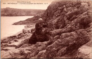 1907 Rothéneuf L’ermite Sculptant les Rochers