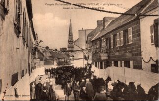 Congrès Eucharistique de Ploudalmézeau 28 29 mars 1910 avant la procession la grand'rue