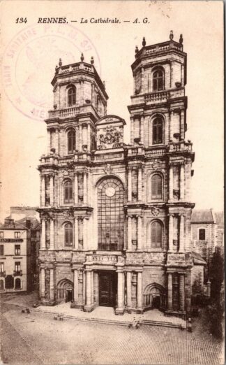 134 Rennes la cathédrale cachet train sanitaire P.L.M. 37