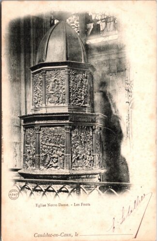 Caudebec-en-Caux eglise notre dame les fonts