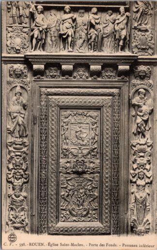 598 Rouen église Saint-Maclou Porte des Fonds Panneau Inférieur