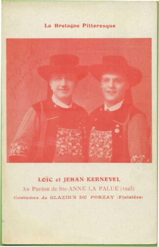 Loïc et Jehan kernevel au Pardon de Ste-Anne la Palue (1925) costumes de glazik's du Porzay