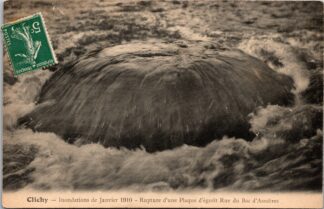 Clichy Inondations de Janvier 1910 Rupture D’une plaque D’égoût Rue du bac d'Asnières